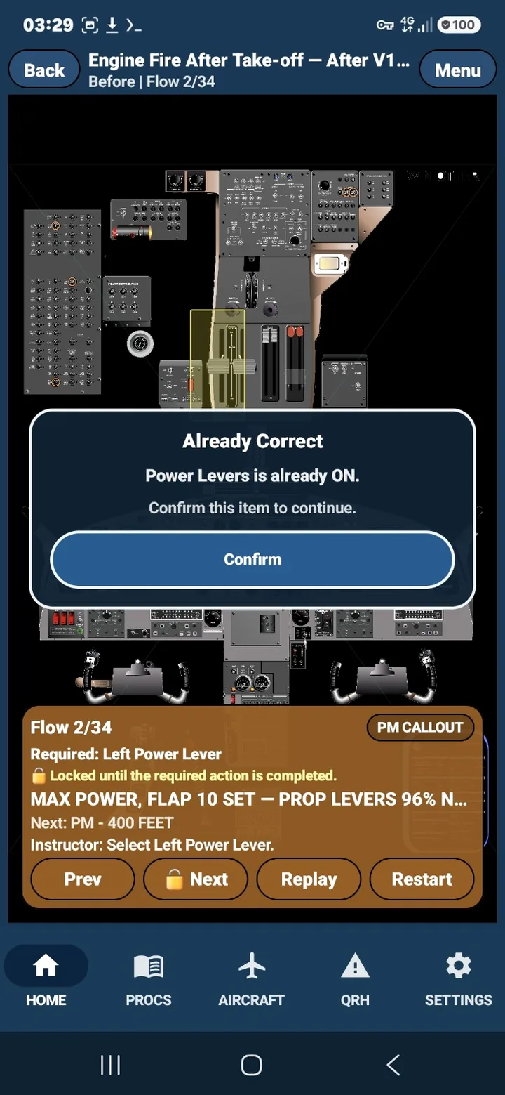 Cockpit Drill Runner screenshot from DHC-6 Trainer