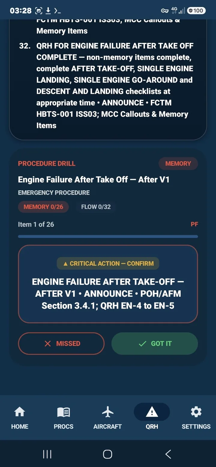 Memory Drill screenshot from DHC-6 Trainer